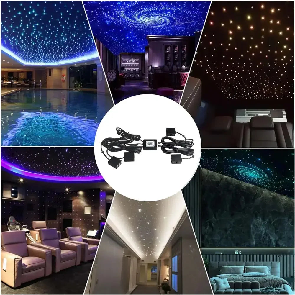 1/2/4 Split Fiber Optic Light Starry Sky Lamp APP Music Remote Control Car Roof Star Light Ceiling for Car Home