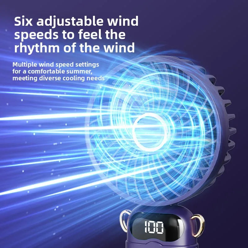 USB Rechargeable Handheld Mini Desk Fan for Students Office Dormitory Portable Cooling Fan