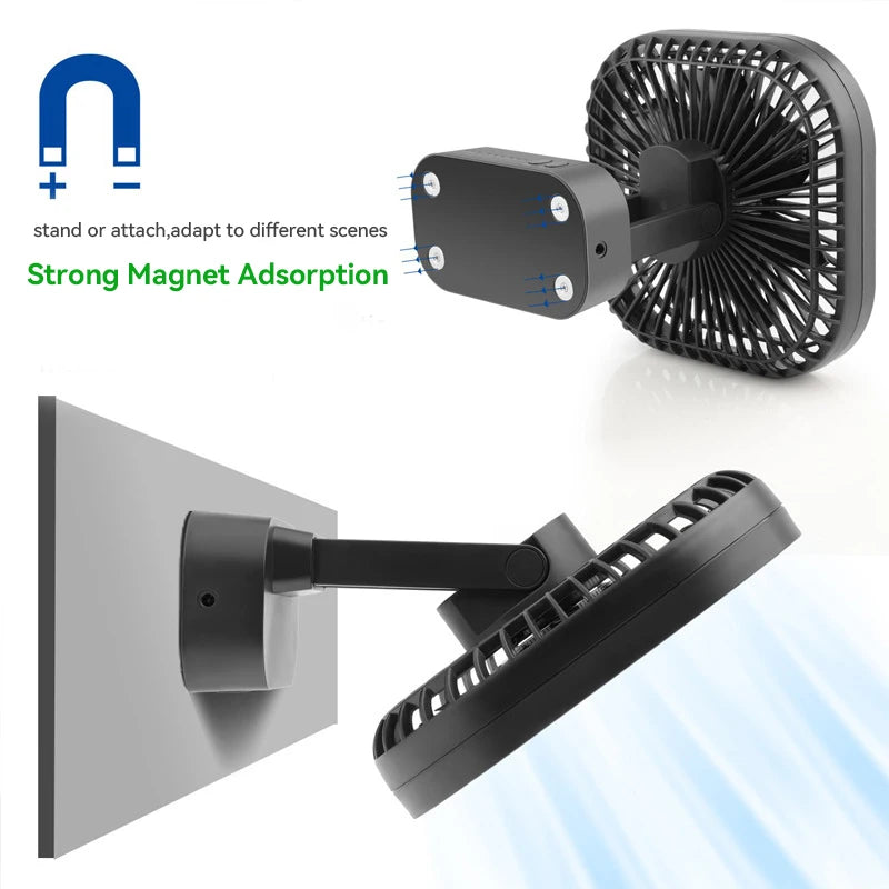 OPOLAR 5000mAh Table Mini Fan with Magnet Base Portable Personal Usb Small Fan Silent Wind