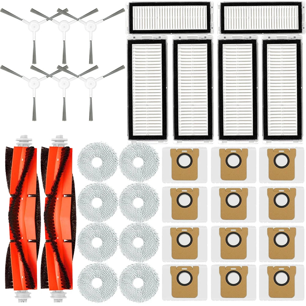 For Dreame Bot L30 Ultra L20 Ultra Robot Vacuum Spare Parts, Main Side Brush Hepa Filter Mop Cloth Dust Bag Accessories