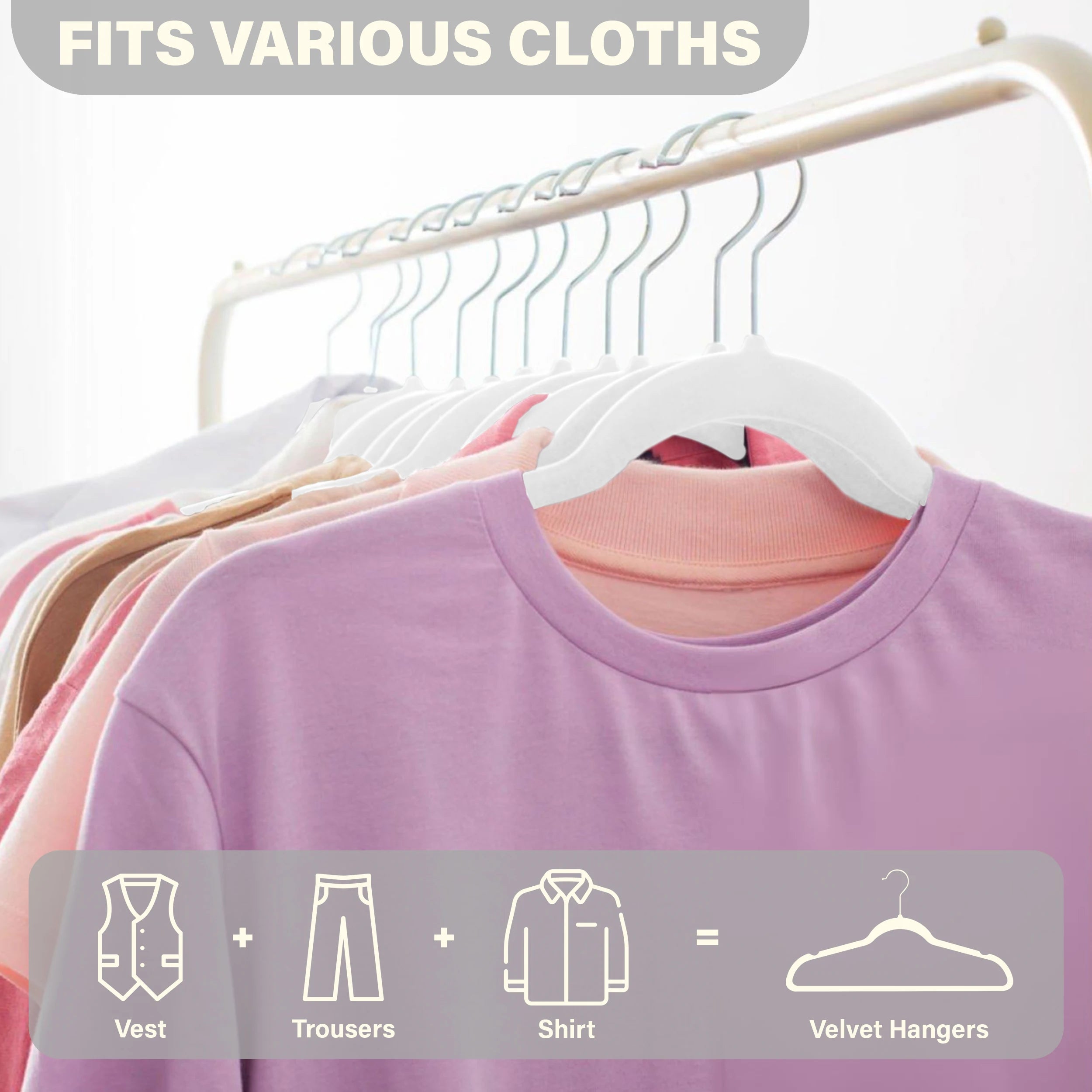 🇺🇸 USA Local Fast Shipping Lux Decor Velvet Hangers 50/100 Pack, Heavy Duty Non-Slip with 360° Swivel Hook for Clothes Coats
