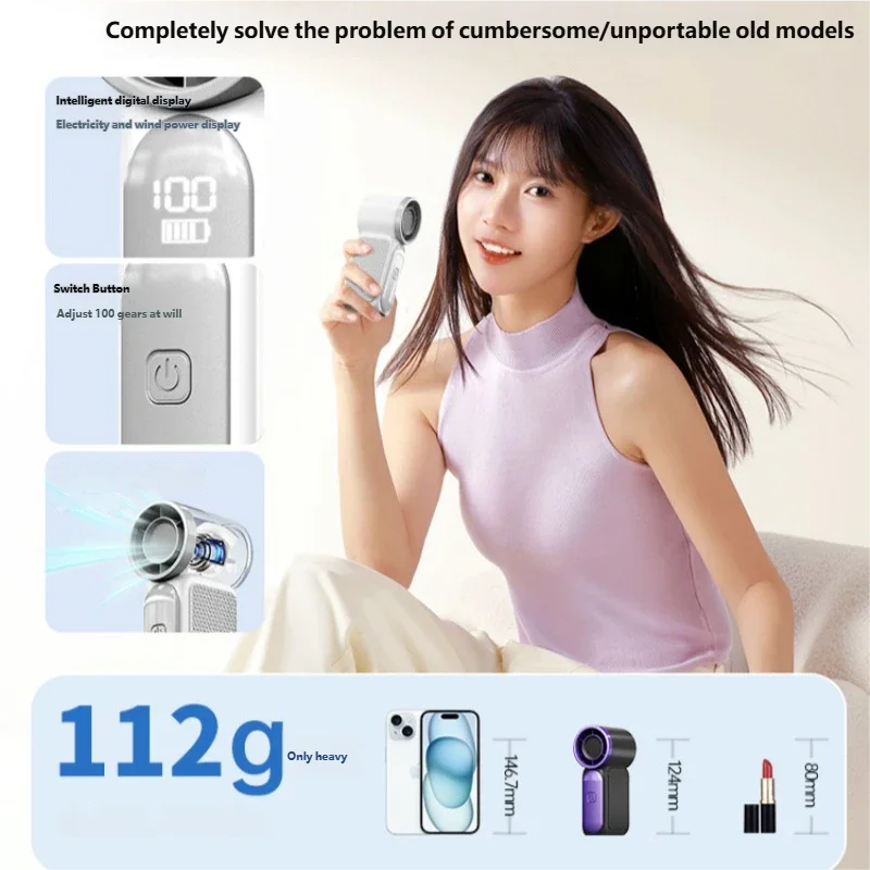X688 High-Speed Handheld Fan Portable Pocket-Sized USB Charging Outdoor Small Fan for On-the-Go Cooling