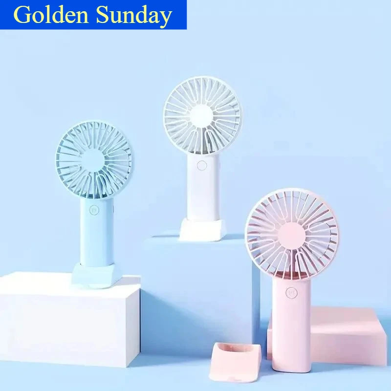 Mini USB Charging Handheld Fan Desktop Small Fan With Mobile Phone Holder Portable And Simple Outdoor Small Fan