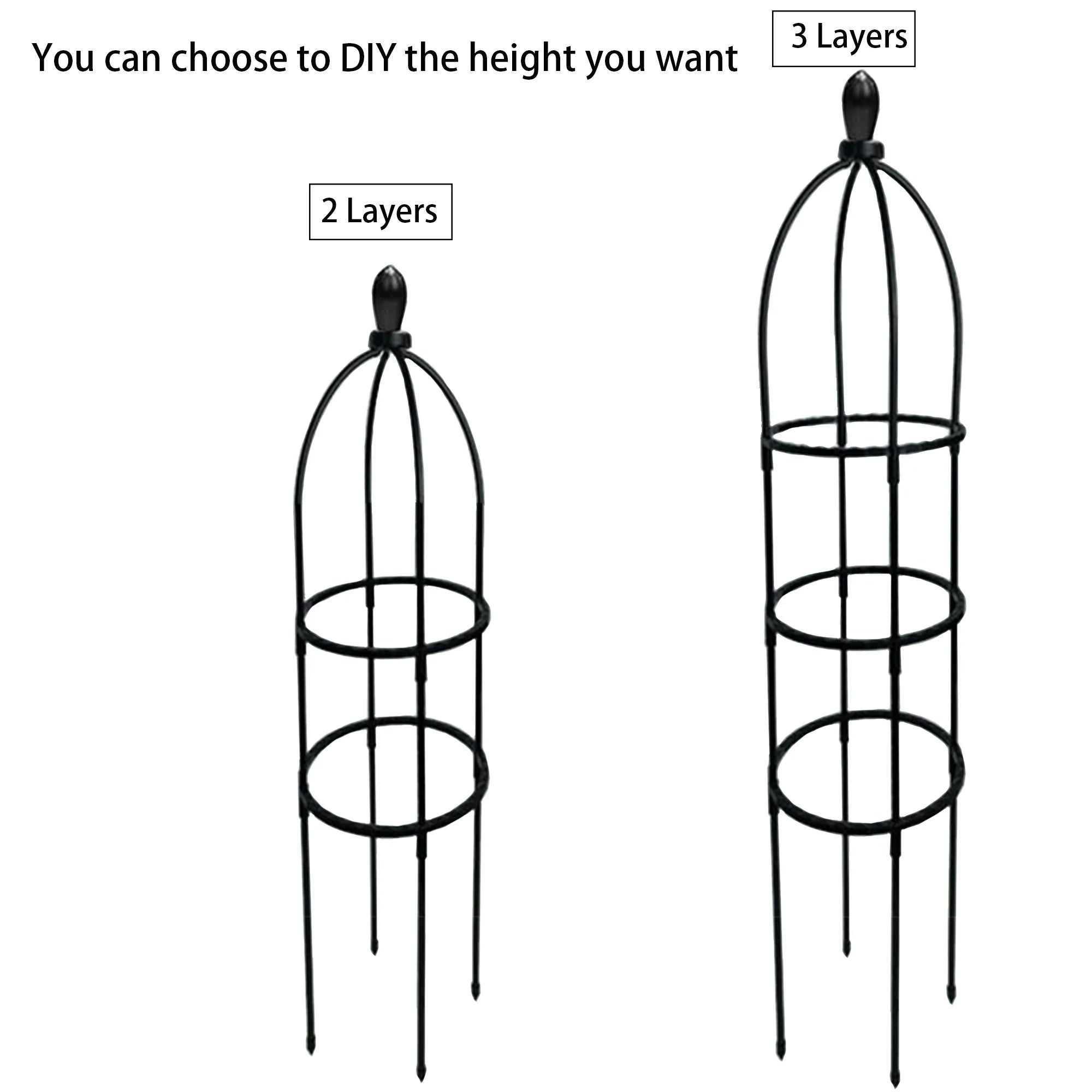 Black Garden Trellis, Plant Climbing Support Frame, Durable Plastic, Potted Plants, Indoor/Outdoor Climbing Plant Support