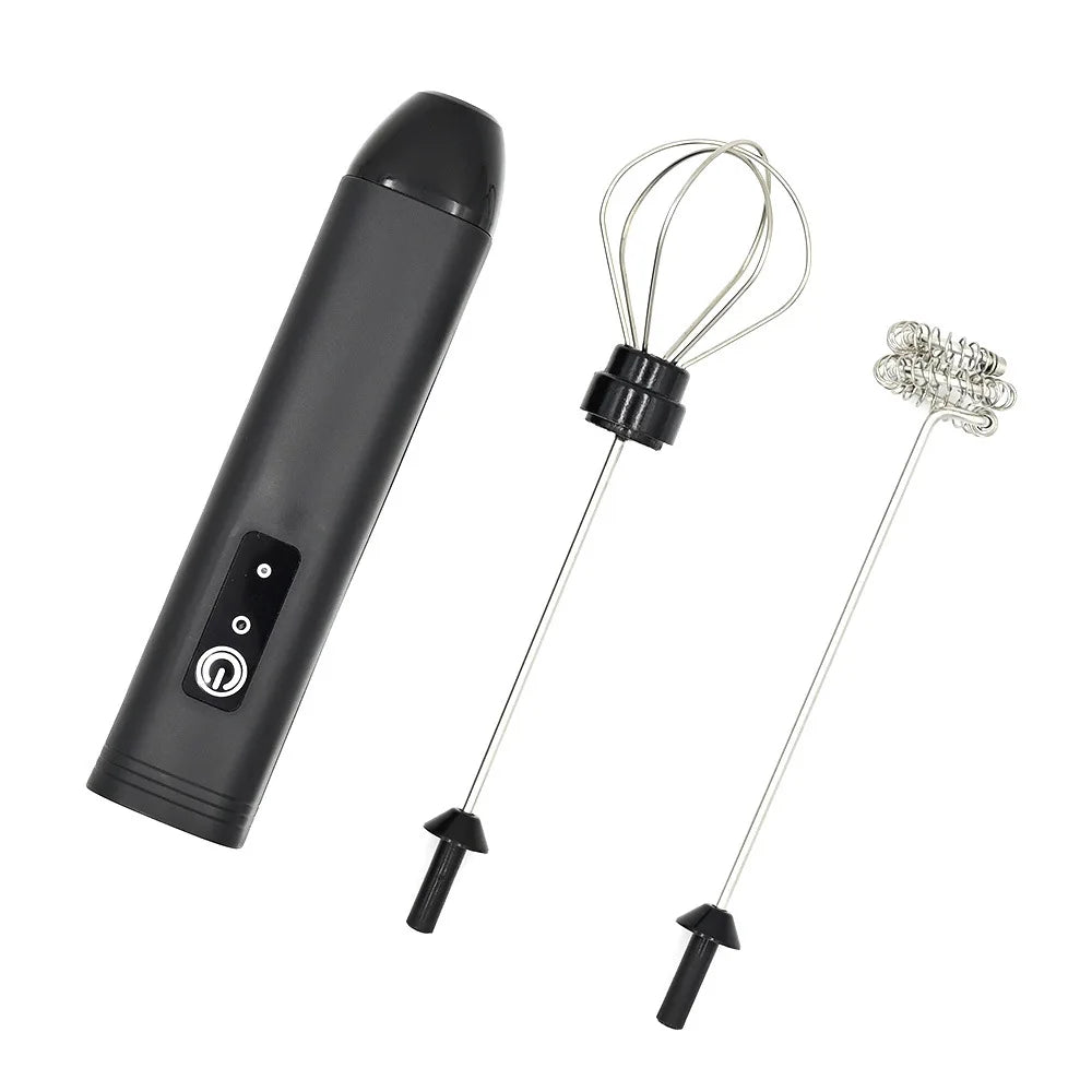 TINSOL USB Rechargeable Handheld Milk Frother, 3-Speed Coffee Milk Frother, Electric Mixer, Stainless Steel Cream Whisk