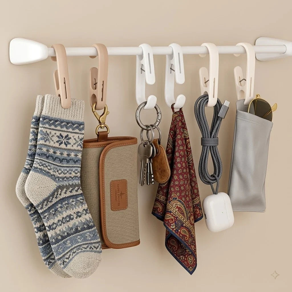 Multi Purpose Plastic Clamps Portable Hanging Hooks Clips Home Kitchen Bathroom Towel Curtain Storage