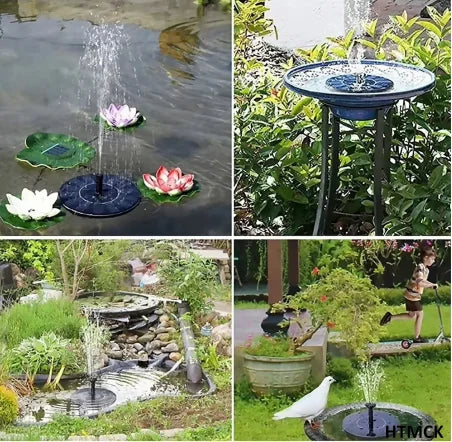 Solar Fountain Pump Floating Solar Panel Bird Baths Water Fountain with 4 Nozzles For Garden Outdoor Water Pool Pond Decor