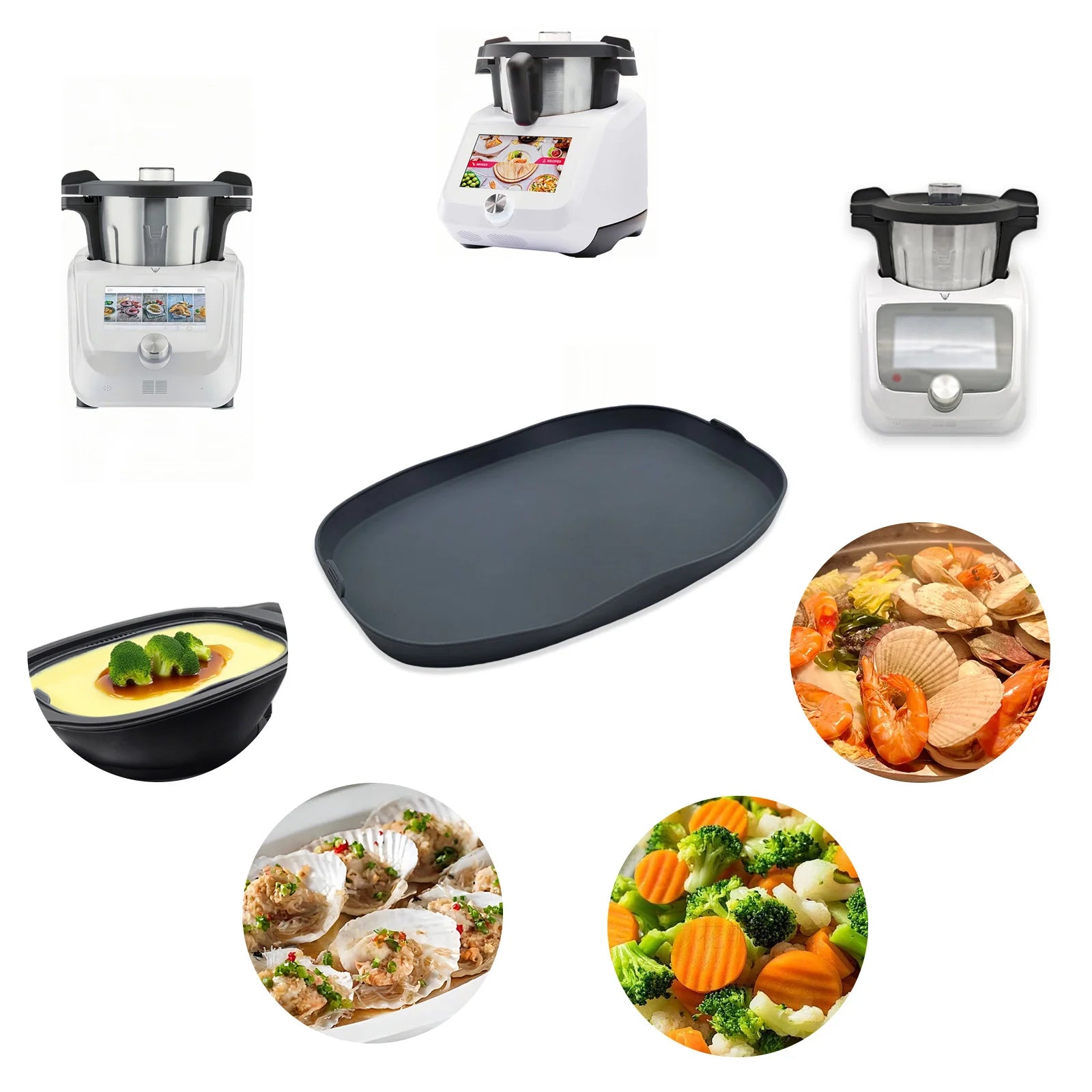 Silicone Steamer Dish Compatible With Monsieur Cuisine Smart/Connect/Trend Baking Tray, Or For Thermomix TM7 Kitchen Accessories