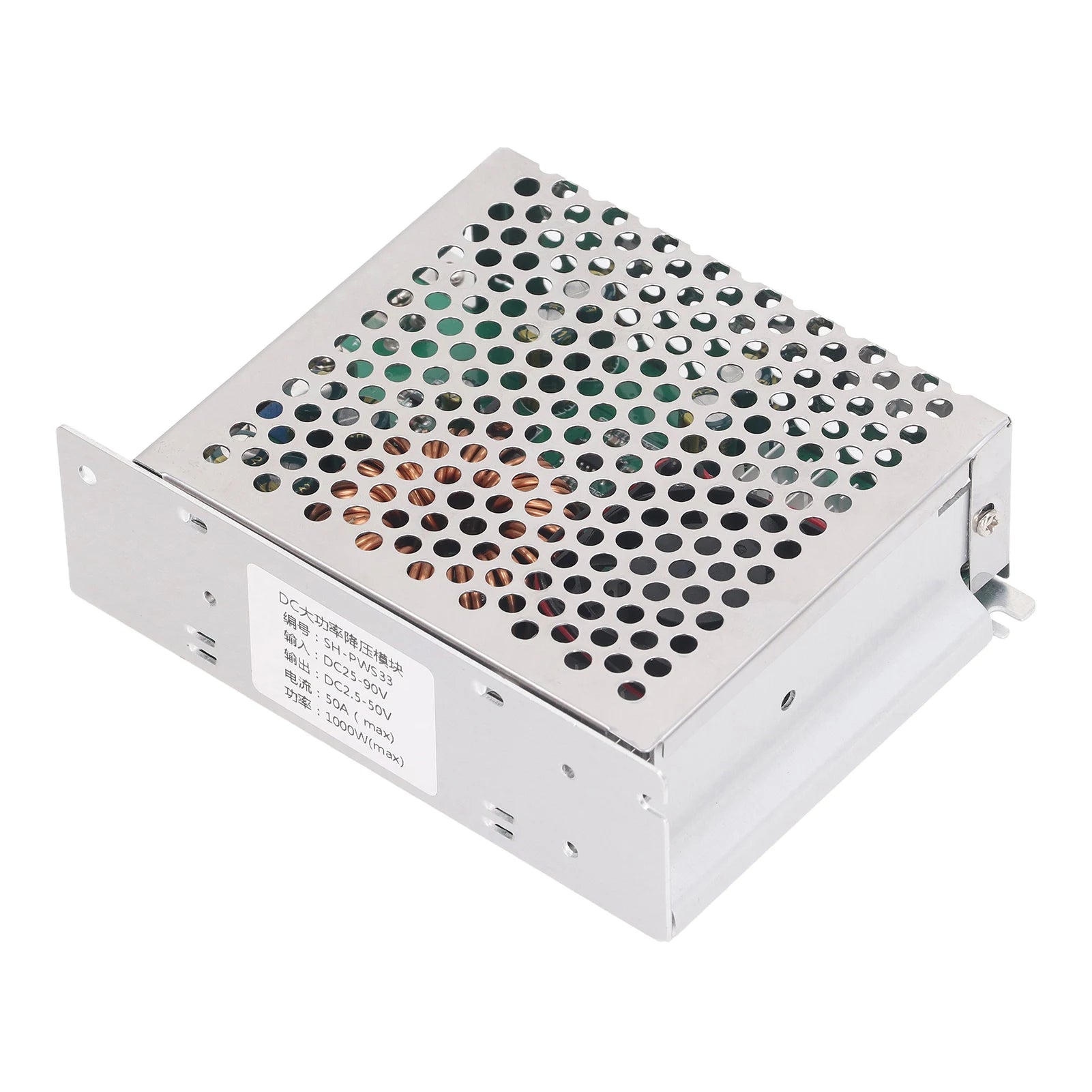 DC to DC Buck Module Converter 50A 1000W DC25-90V Input DC2.5-50V Output Adjustable Buck Converter Module with Cooling Fan