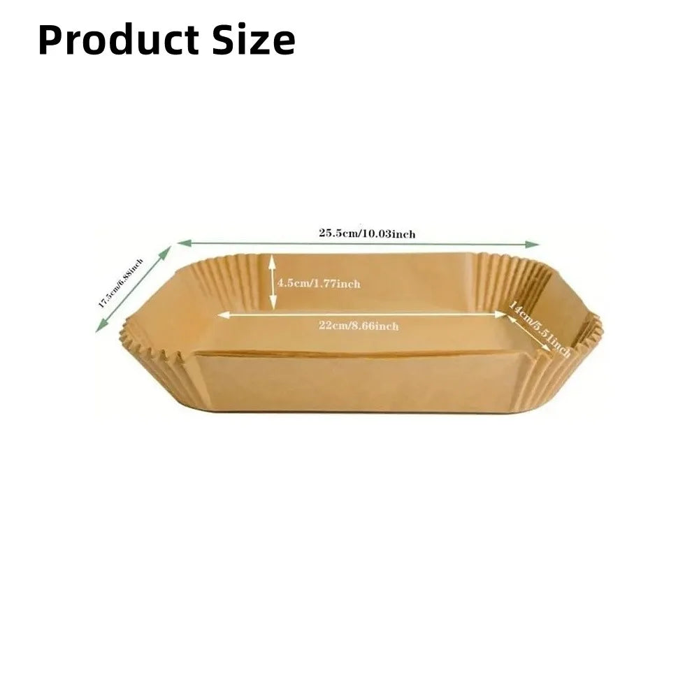 50/100pcs Disposable Air Fryer Paper Rectangle Kitchen Baking Airfryer Mat Oilproof Micro-wave Barbecue Baking Paper Accessories