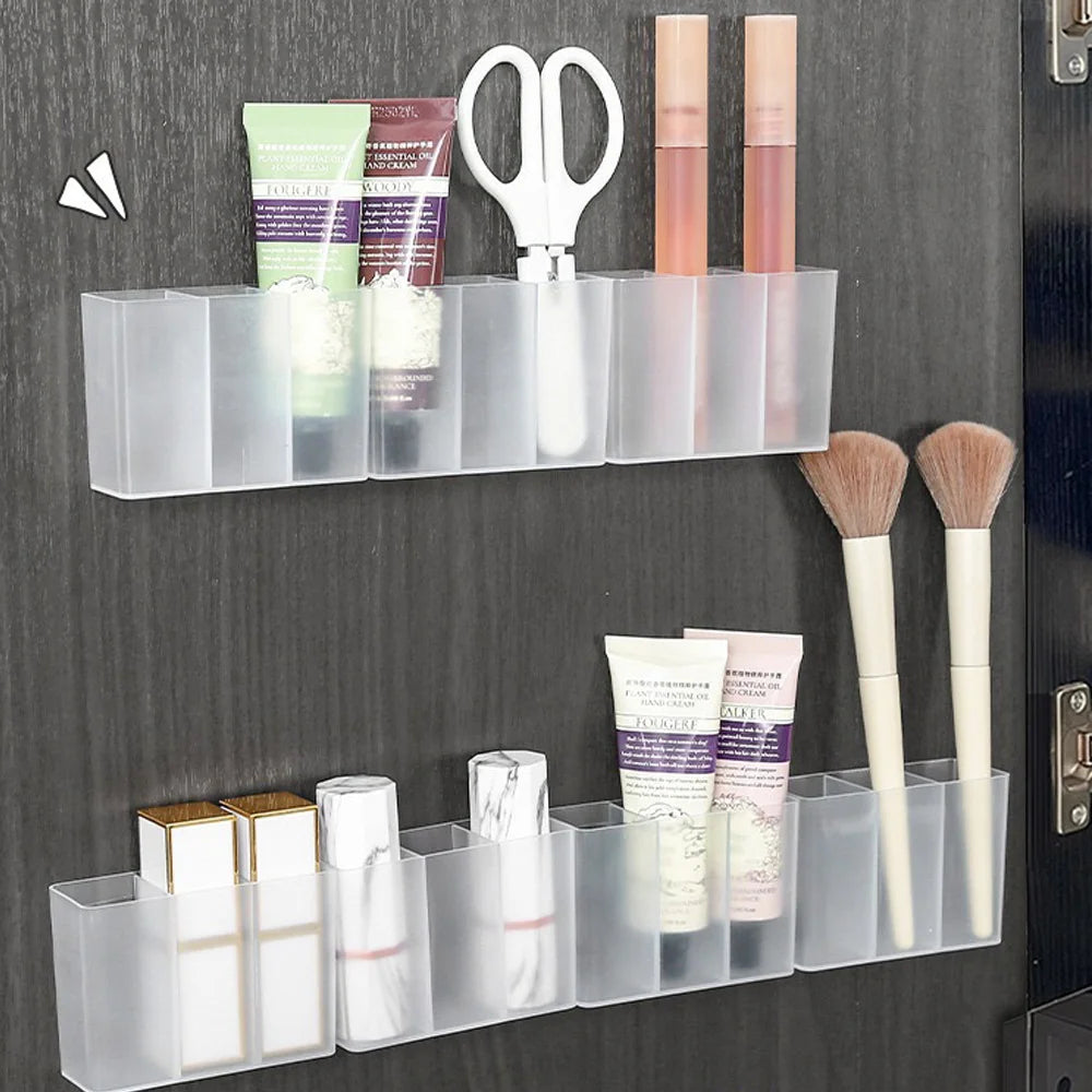6PCS/3PCS/1PC multifunctional wall mounted compartment storage box, no punching required, suitable for storing small items in da