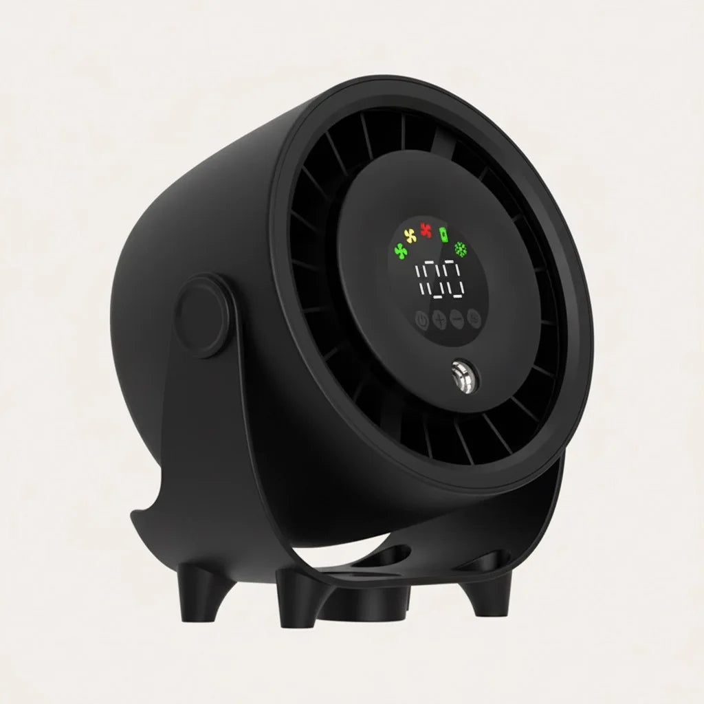 New Portable Misting Desk Fan, 100 Speeds Turbo Table Fan with Digital Display, 6.3 Inch USB Rechargeable Quiet Desktop Misting Fans for Bedroom Office Travel Kitchen Low Noise, 120° Rotating Wall-Mounted Design for Home, Of