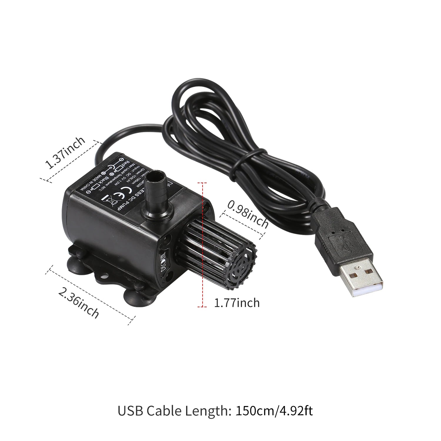 DECDEAL USB Water Pump with Strainer Ultra-quiet Mini DC5V Micro Brushless Water Oil Pump Waterproof Submersible Fountain Pump