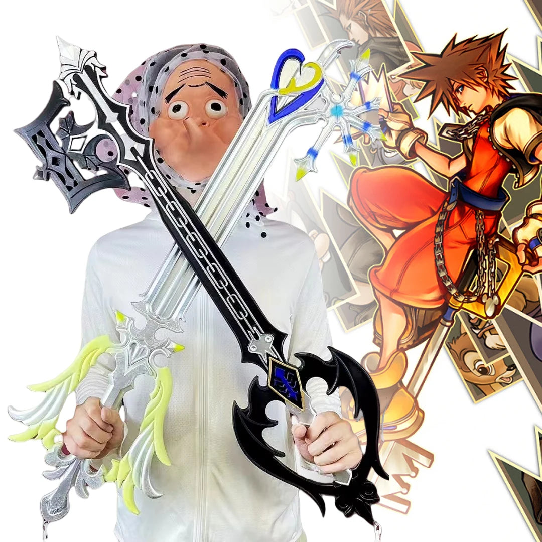 34inch Kingdom Hearts Katana Sora Key Sword Anime Cosplay Prop PU Knife Real Size Japanese Katana Original Samurai Sabre Toy