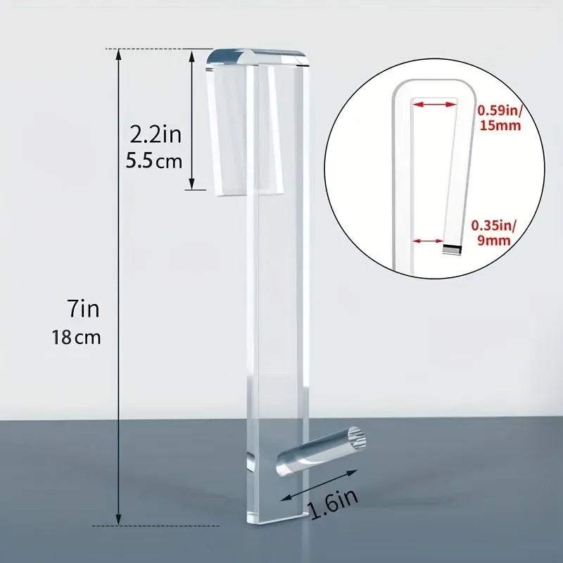 Punch-Free Transparent Acrylic Bathroom Shower Door Hook | Over Glass Door Shower Towel Rack, Bathroom Bathrobe Hanger