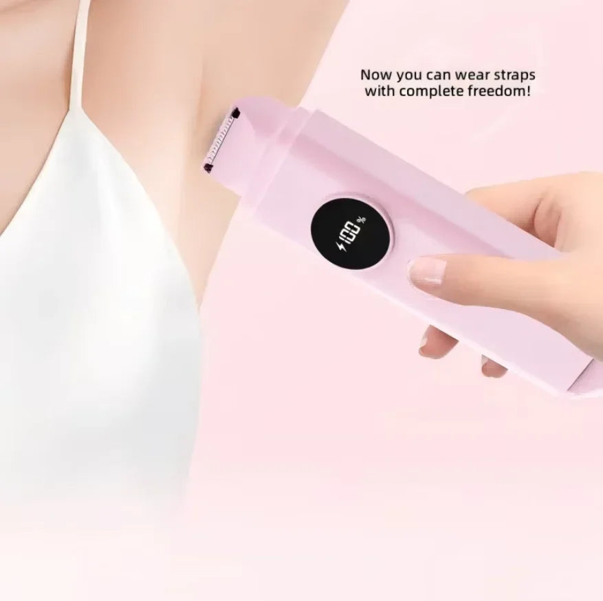 Rechargeable Waterproof DualHead Women Hair Remover Painless Electric Shaver Gentle Trimmer for Bikini Intimate Areas Whole Body