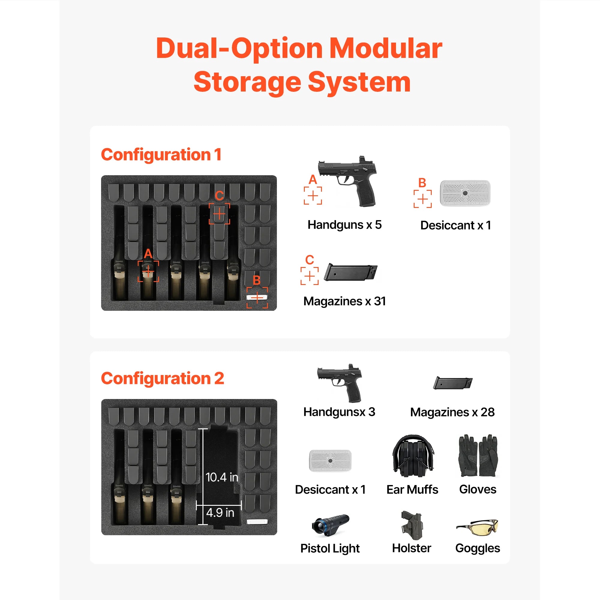 SucceBuy Hard Pistol Case Hard Gun Case with XPE Foam Lining Waterproof Pistol Box with Customizable Interior for Gun Lenses