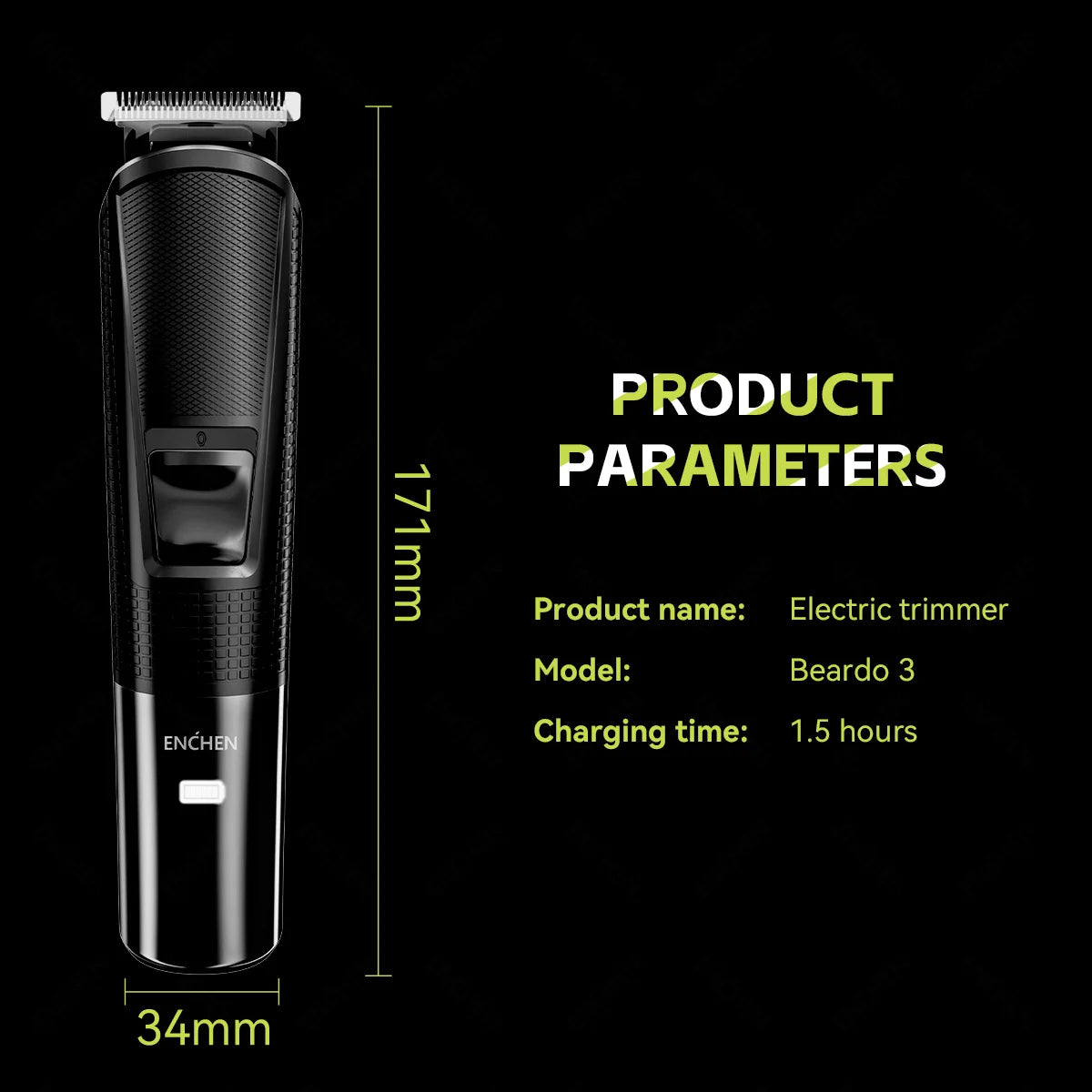 ENCHEN Beardo 3 Hair Trimmer & Groom Kit For Beard Trimming And Body Grooming With Type-C Charging And Indicator Light