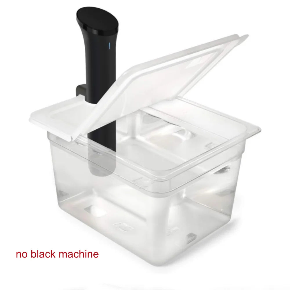 11L Multifunctional Sous Vide Container Low Temperature Slow Cooker Accessory with Foldable Lid BPA-Free Durable for Home Use