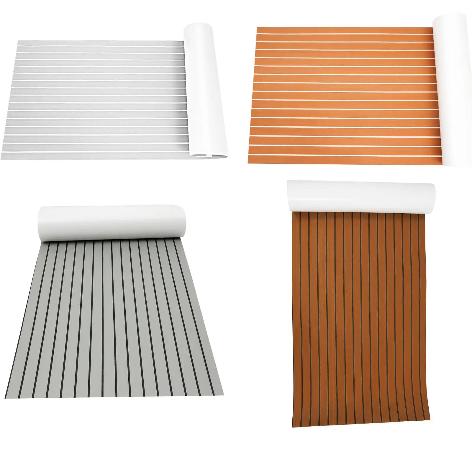 Self-Adhesive EVA Foam Floor Mat 90x240cm Faux Teak Waterproof Boat Decking RV Floor Pad 6mm Thick for Marine Caravan Home Gym