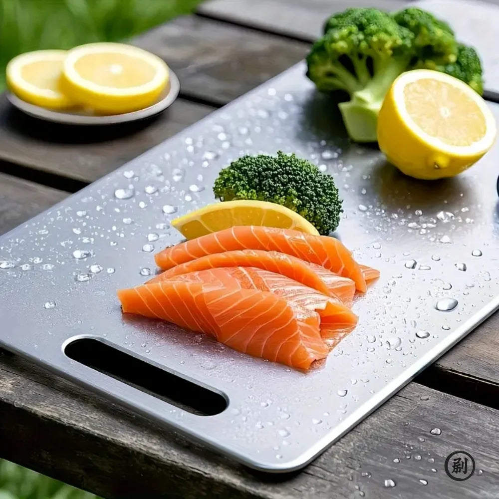 Portable Double Sided Titanium Cutting Board – Food Grade for Kitchen, Chopping Meat & Fruits, Rustproof