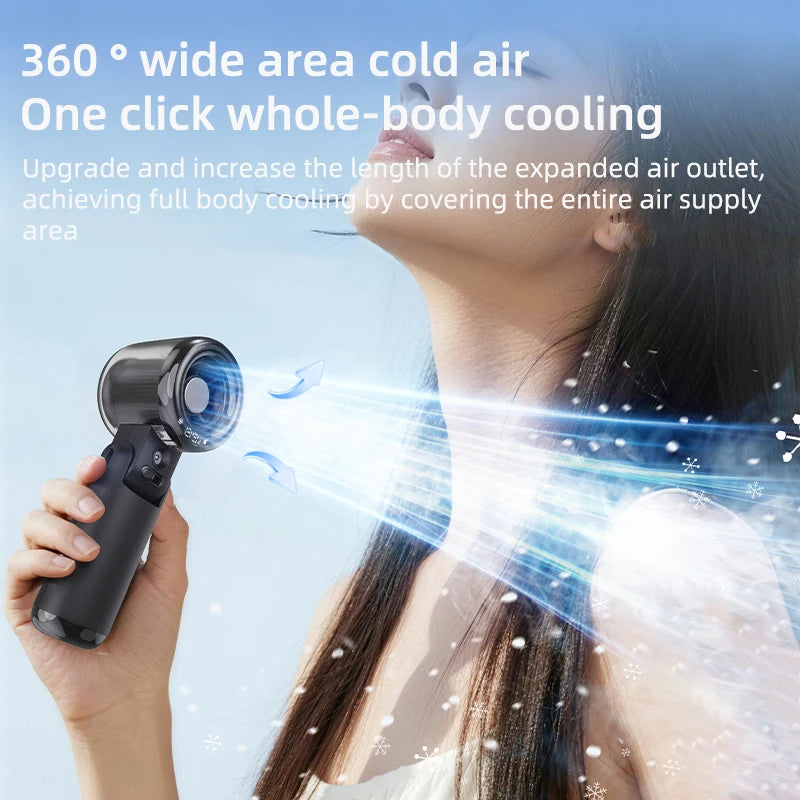 Mini Small Fan Water Mist Spray Fan 3600mAh 5 Speeds Portable Handheld Foldable Neck Hanging Type-C Rechargeable Humidifier Fans