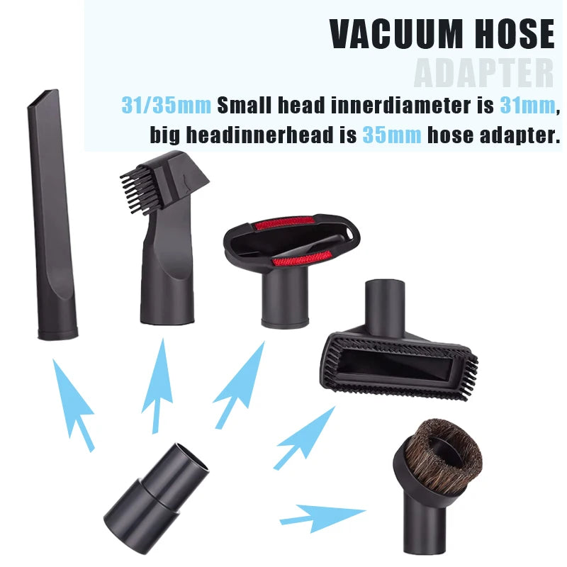 For Universal Vacuum Cleaner Brush Nozzle 32 &35mm Brush Head Cleaning Tool Long Flexible Flat Slim Suction Nozzle Head For Bed