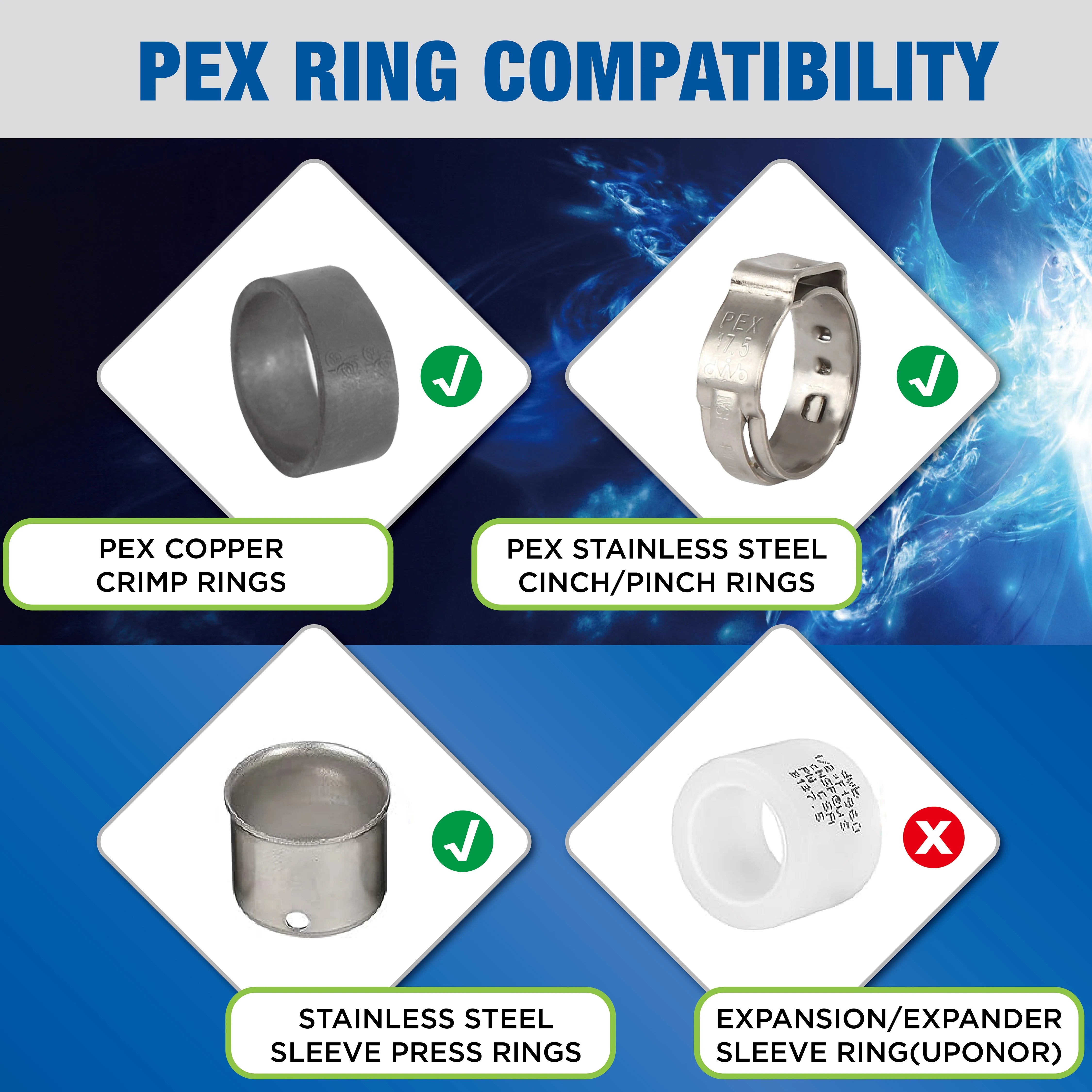 KING SMART Crimp/F1807 PEX 1/2" * 1/2" Female NPT Drop Ear Elbow; Lead Free Brass; 10Pcs/Case; 80204