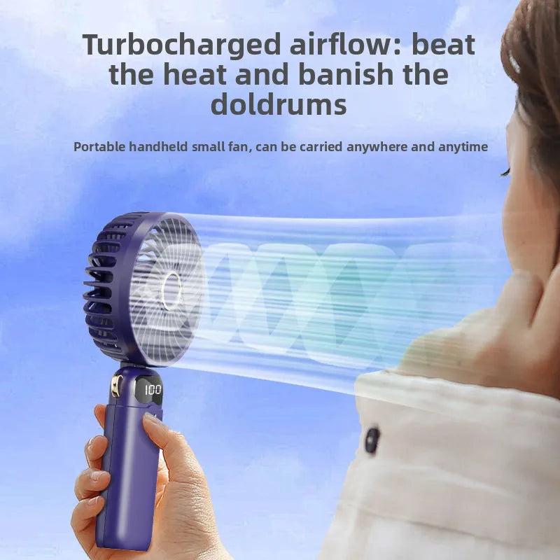 USB Rechargeable Handheld Mini Desk Fan for Students Office Dormitory Portable Cooling Fan