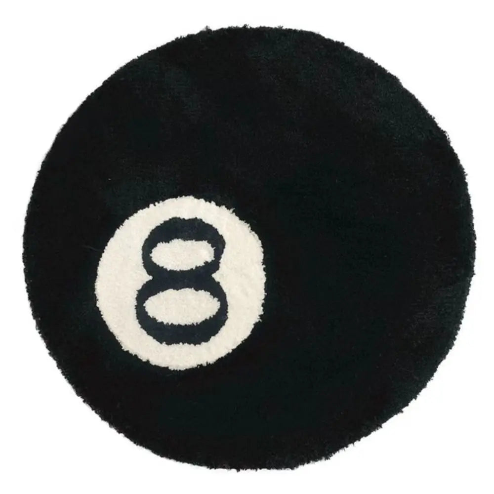 Creative 8 Ball Rug Indoor Home Decoration Spooky Halloween Gifts 8 Ball Accent Round Tufting Soft Rug Horror Movie Mat