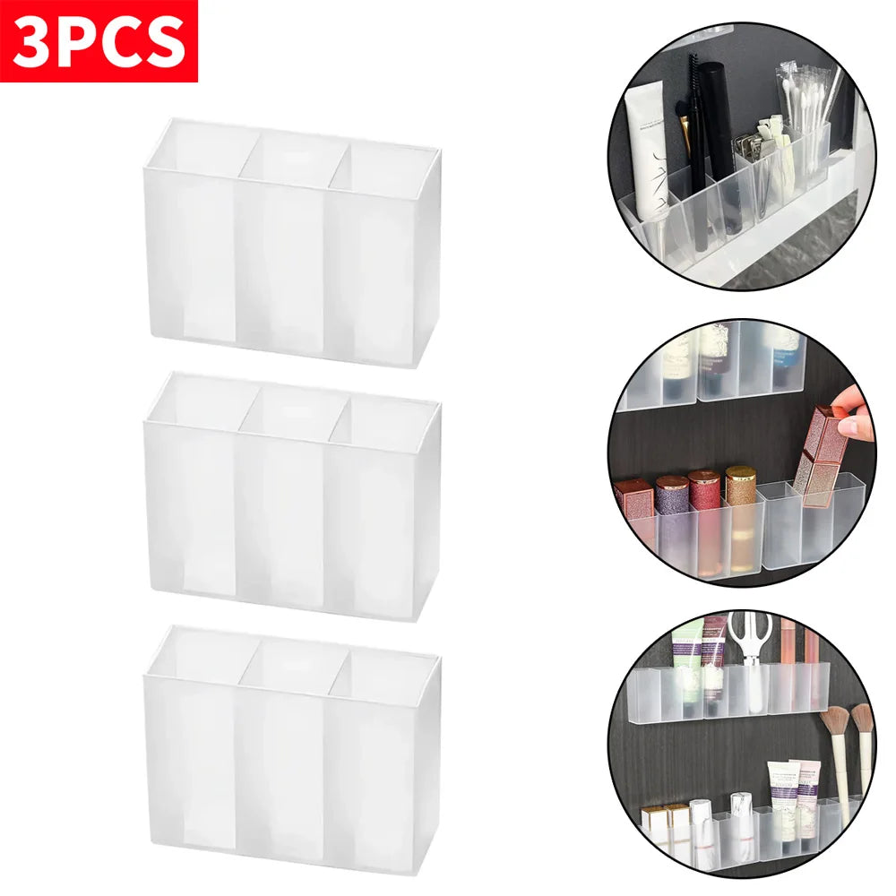 6PCS/3PCS/1PC multifunctional wall mounted compartment storage box, no punching required, suitable for storing small items in da