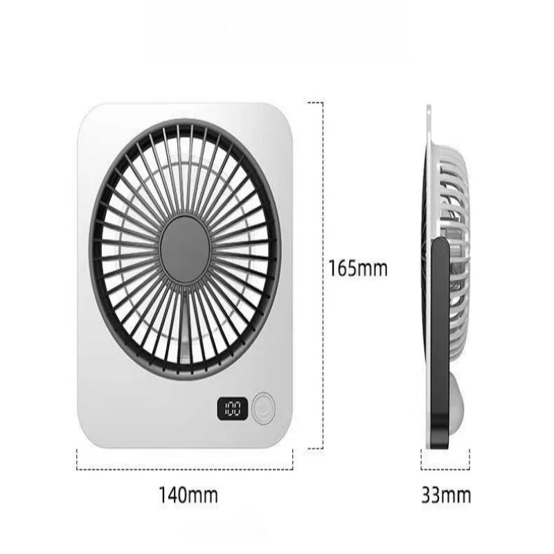 1pc Rechargeable USB mini desktop Fan, Power Display, 5-Speed Ultra Quiet Personal Cooling Fan, Foldable Handle Portable Fan, Suitable for Office, Home, Bedroom, Travel, Camping