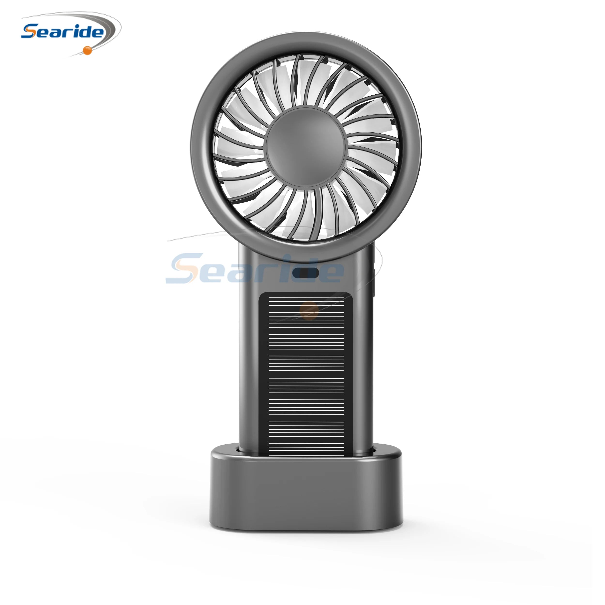 Solar Handheld Fan Small Dekstop Fan USB Light Rechargeable Portable Mini Air Cooling Hand Fan for Outdoor Camping Travel Hiking