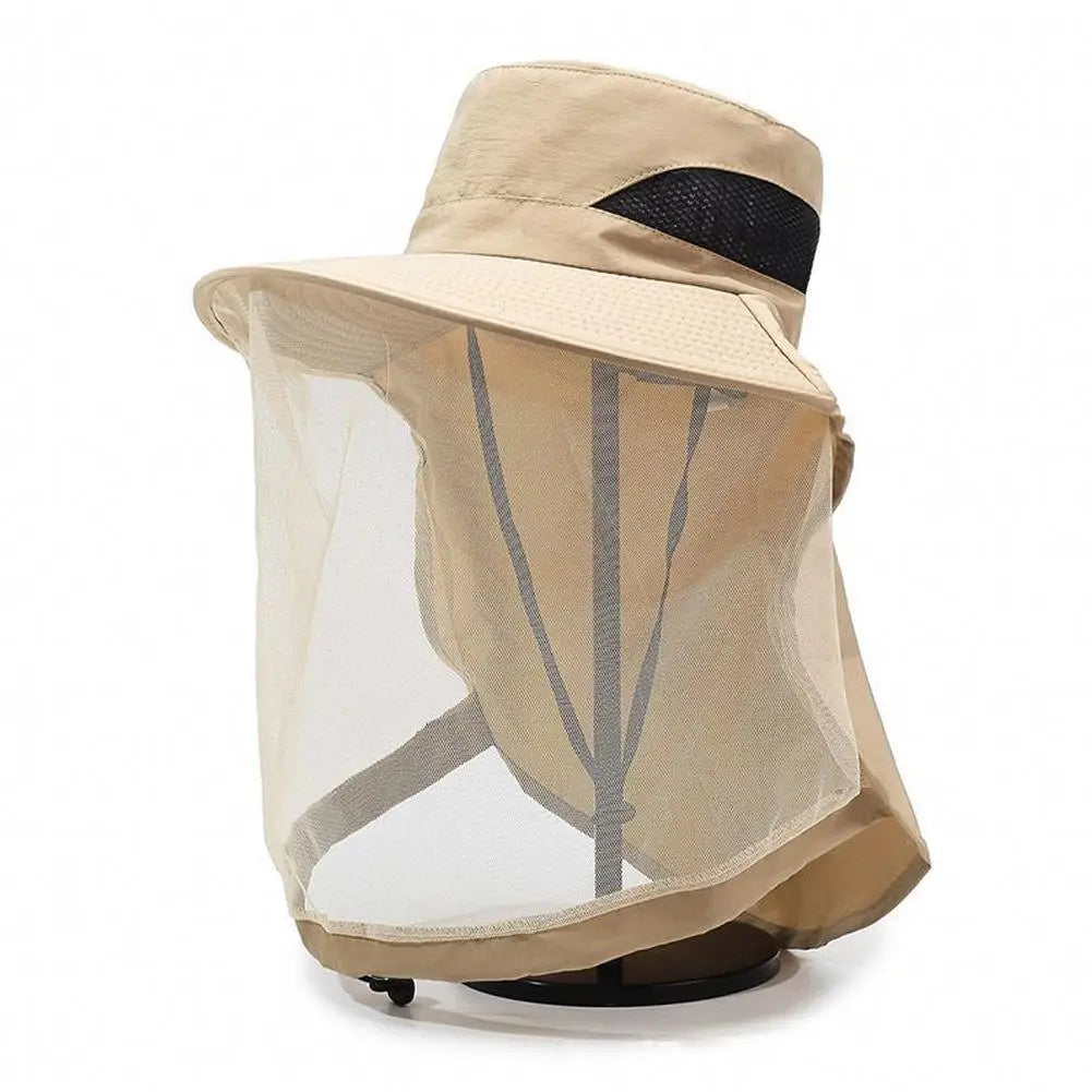 Women's Anti Bee Hat Breathable Mesh Mask Hidden Head Net And Neck Mosquito Proof Hat For Men Women Outdoor