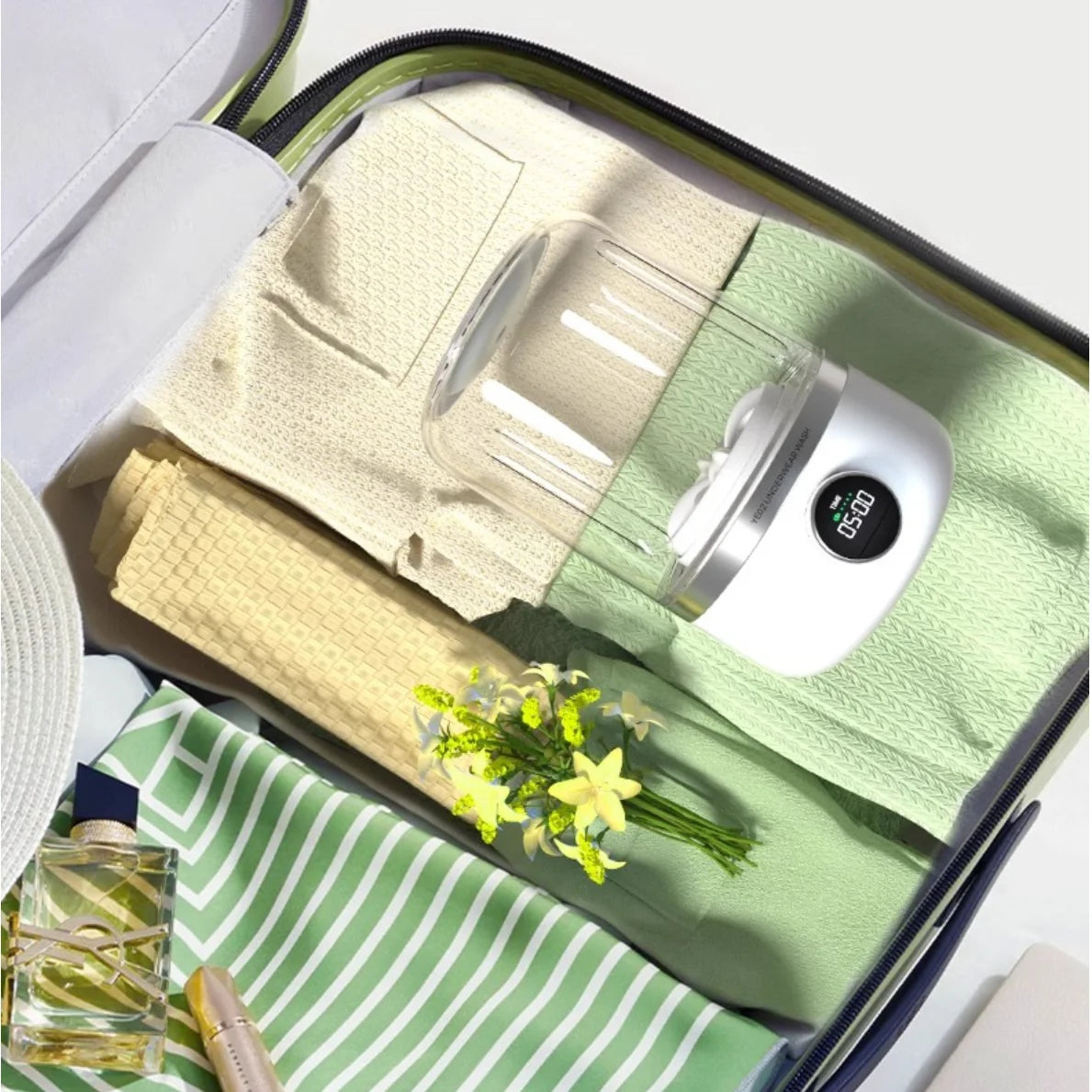 Wireless Washing Machine Portable Underwear Cleaner 1L mini Socks Washing Machine Dehydratable Laundry Bucket