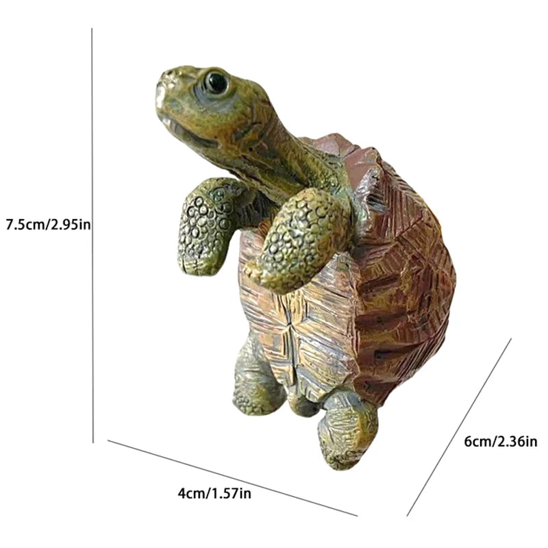 Cute Climbing Tortoise Flower Pot Hugger Figurines Resin Hanging Turtle Statue Planter Pot Decorations For Home Garden Fence