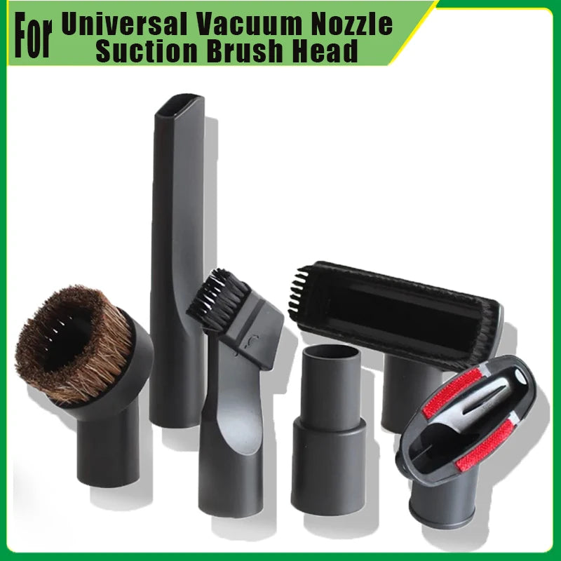 For Universal Vacuum Cleaner Brush Nozzle 32 &35mm Brush Head Cleaning Tool Long Flexible Flat Slim Suction Nozzle Head For Bed