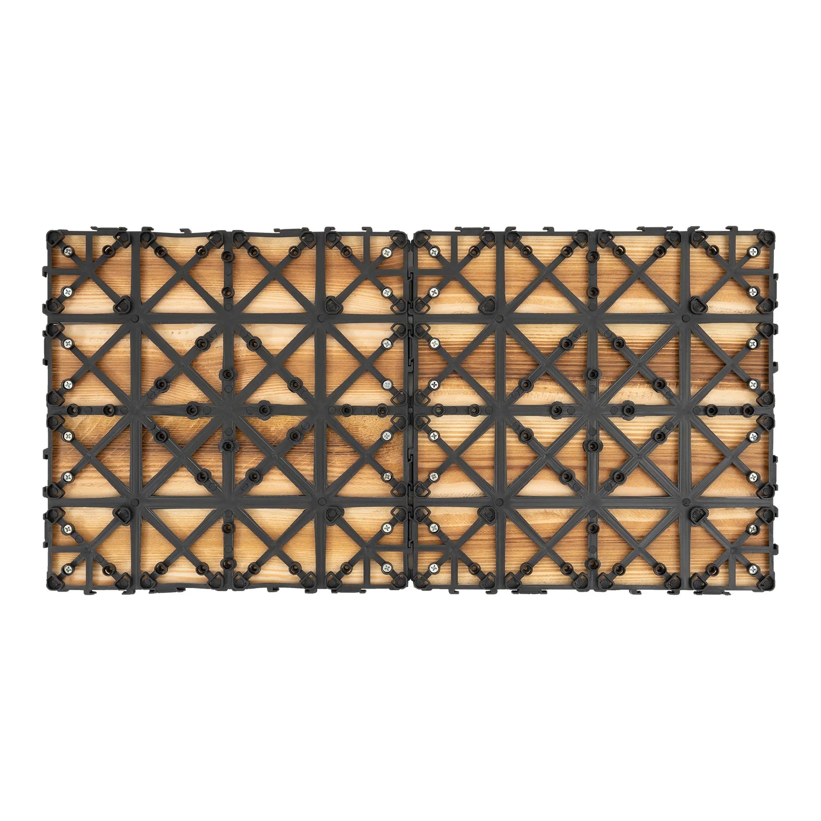 12''x12'' 36Pcs Patio Deck Tiles Wood Plastic Composite Interlocking Decking Tiles for Indoor & Outdoor Waterproof Brown
