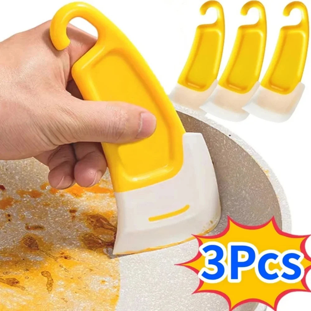 Kitchen Scraper Cleaning Spatula Soft Blade Scraper Brush Dirty Pan Pot Dishes Cleaner Tools Cooking Baking Tool Kitchen Gadget
