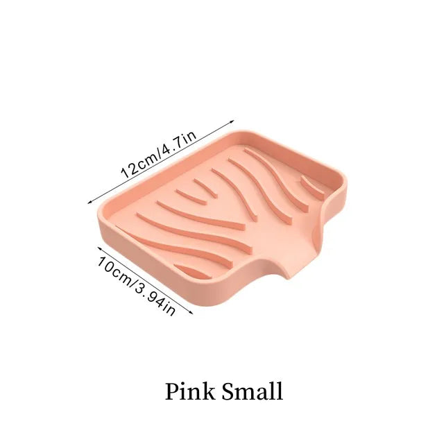 1-Pack Silicone Drain Soap Box Kitchen Bathroom Anti-slip Sink Tray Creative Washing Table Soap Tray Free Punch Drain Rack