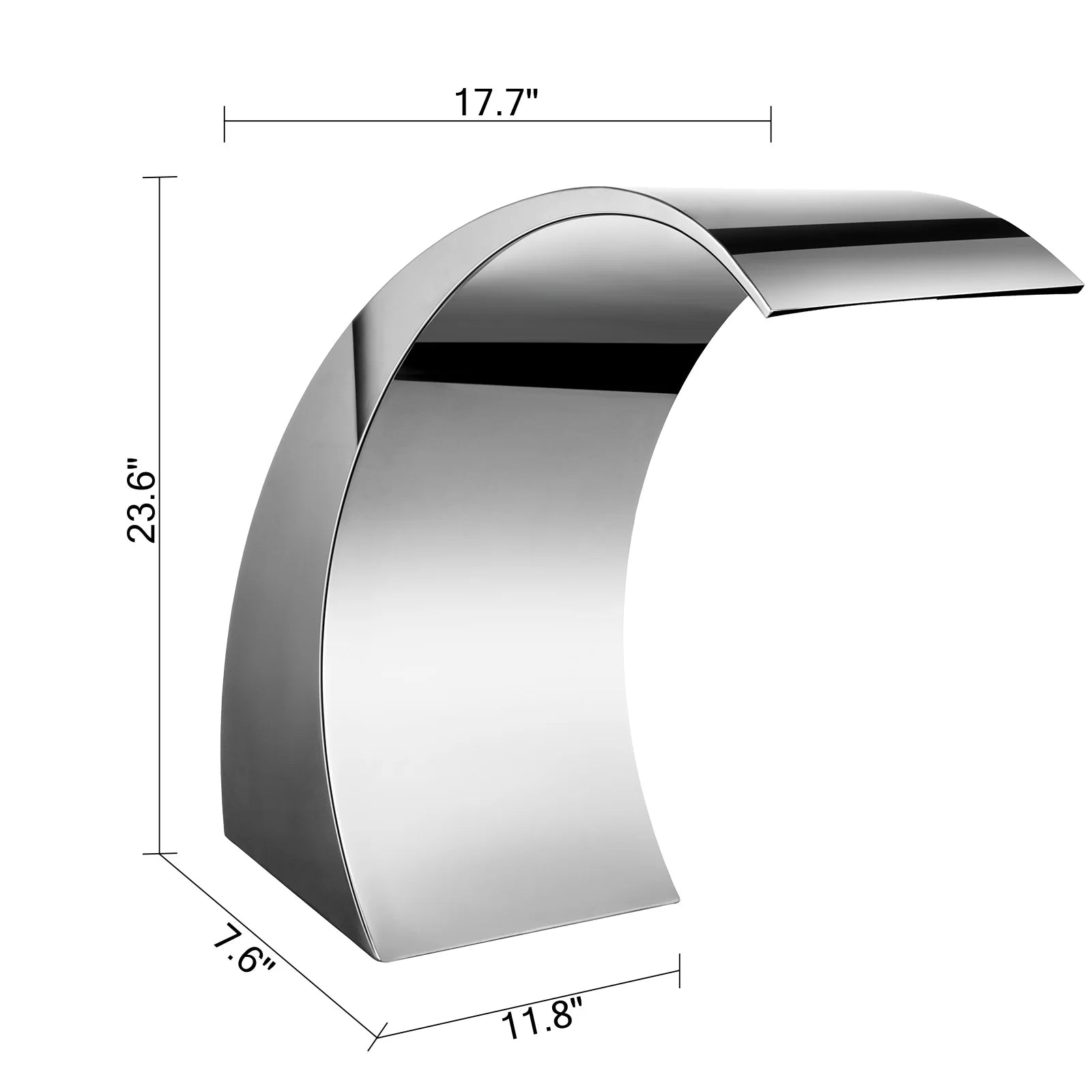 SucceBuy 60x30/40x20cm Pool Fountain Waterfall Stainless Steel Fountain Pond Garden Swimming Feature Decorative Hardware Faucet
