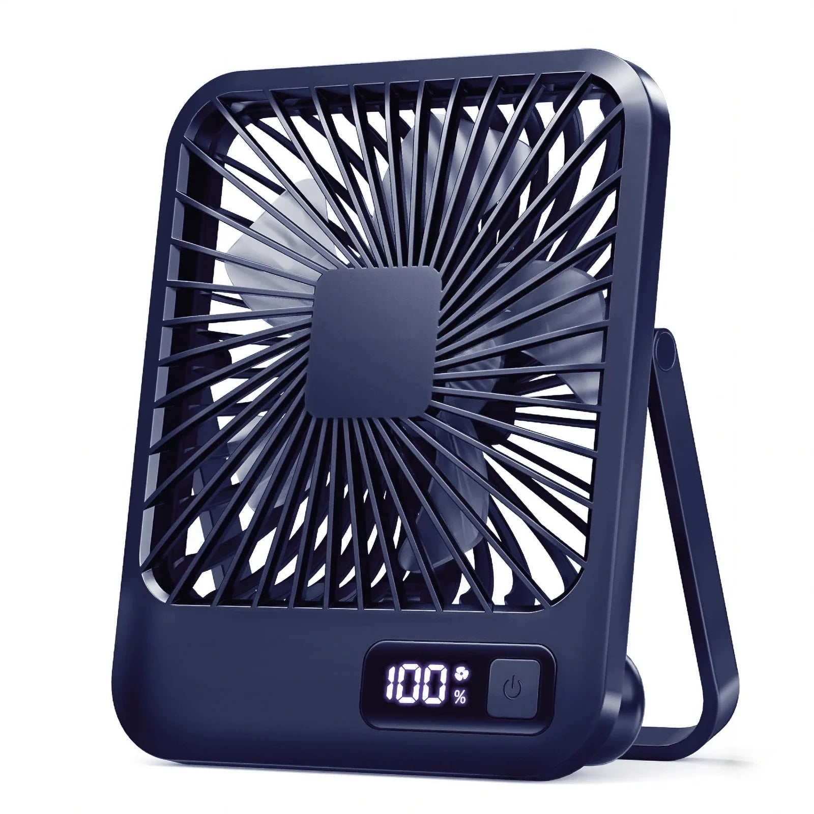 USB Rechargeable Foldable Desk Fan 180° Tilt Personal Fan, 5 Speeds Ultra Quiet With Power Display For Office Bedroom Travel