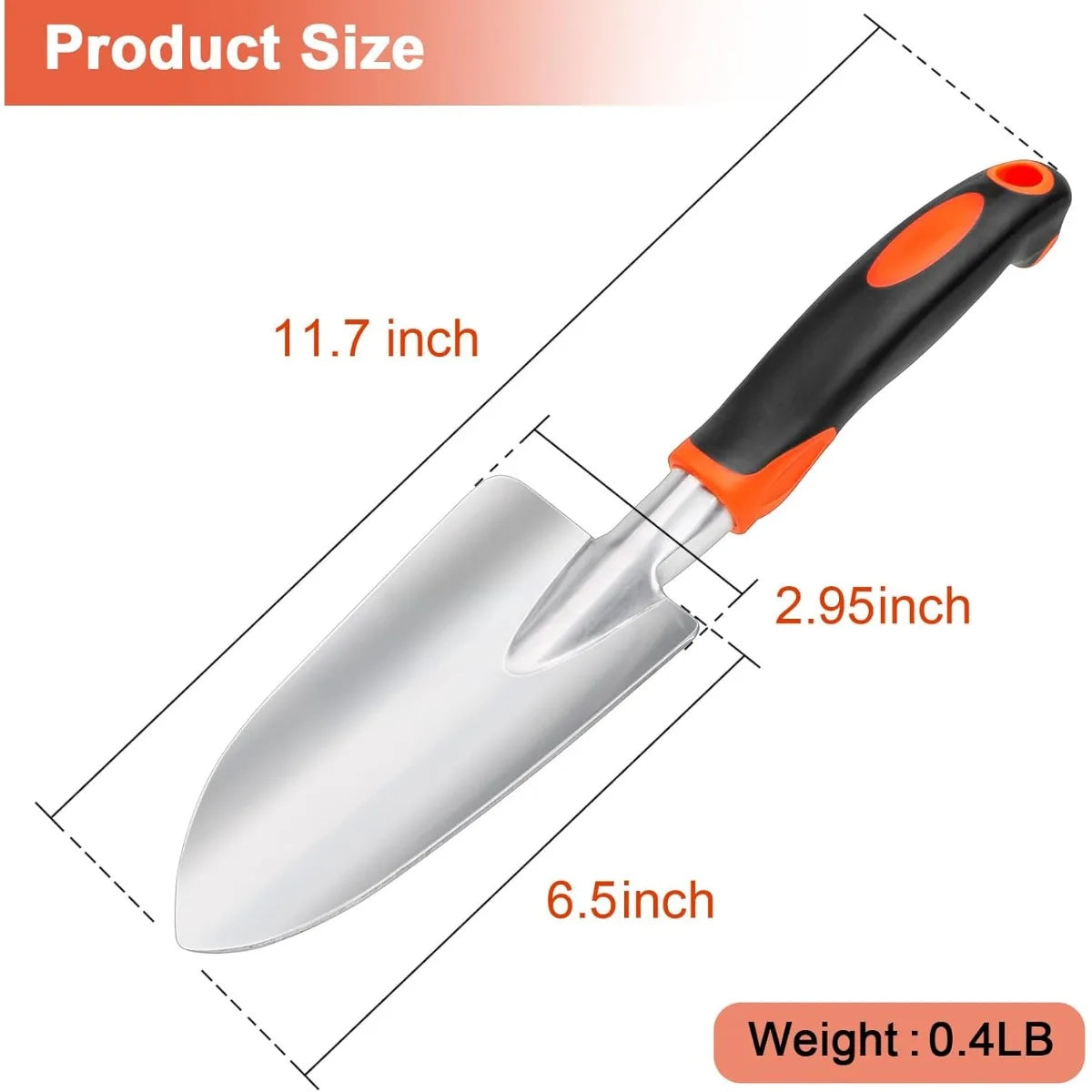 Garden Shovel Garden Hand Trowel, Heavy Duty Hand Shovel with Ergonomic Handle, Small Gardening Tools for Digging, Rust Resistan
