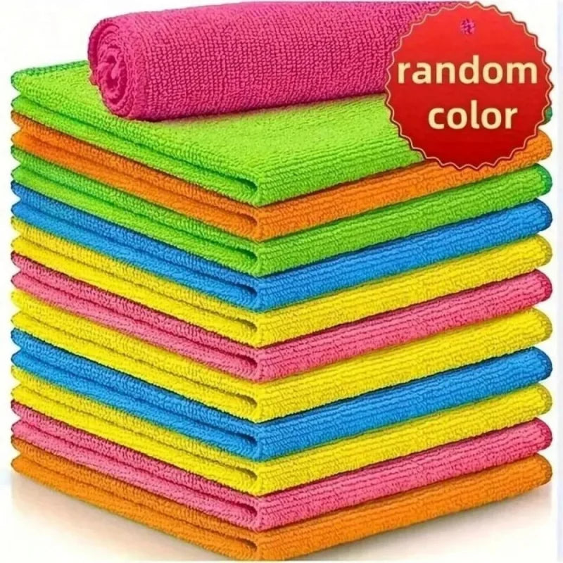 1/3/5/10Pcs Multi-Color Microfiber Cleaning Towels, Soft Quick Drying Water Absorbent Cloths for Home Kitchen Bathroom Hotel