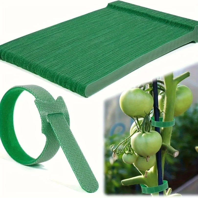 100pcs Reusable 6-Inch Adjustable Non-Slip Nylon Plant Ties with Hook and Loop Fasteners, for Climbing Plants, Support