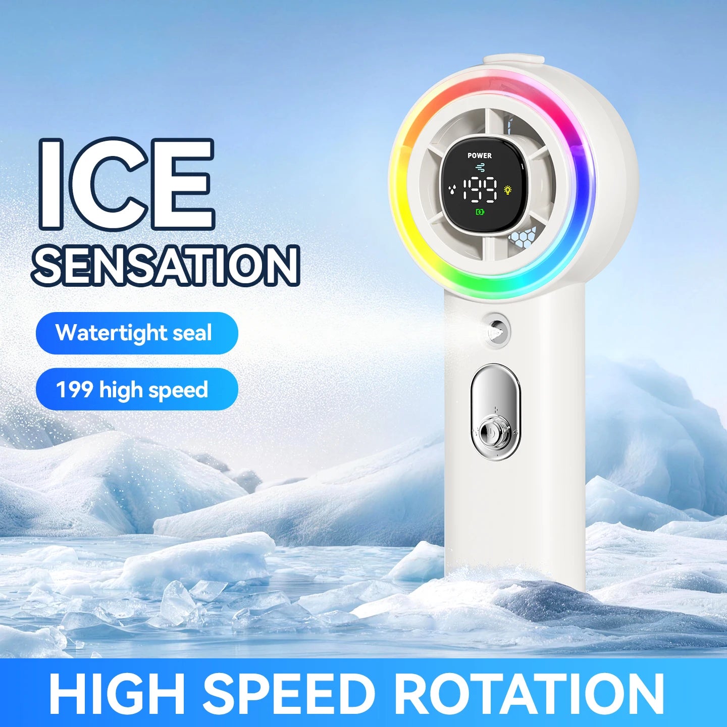Handheld Fan with Mist Spray Cooling Portable Fan 4000mAh Battery 30ml Water Tank Personal Mini Fan for Camping Journey Travel