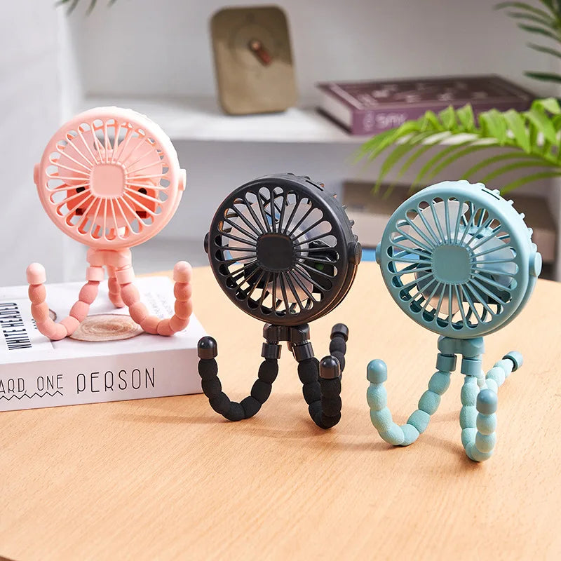 USB Charging Octopus Fan Stroller Fan  Multi-function Fan