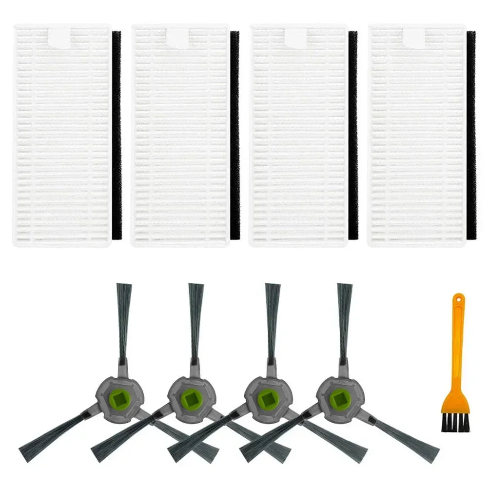 4pcs Side Brush+4pcs Filter+1pc Cleaning Brush For U180 M210 Pro M201 L3 Robot Vacuum Cleaner Replacement Spare Parts