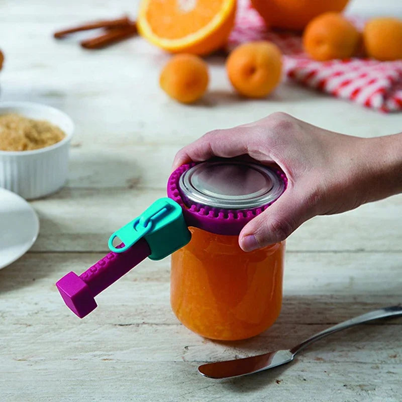 Zipper Shape Can Opener Household Kitchen Multifunctional Durable Silicone Non-Slip Lid Opener Labor-Saving Jar Opener Canister