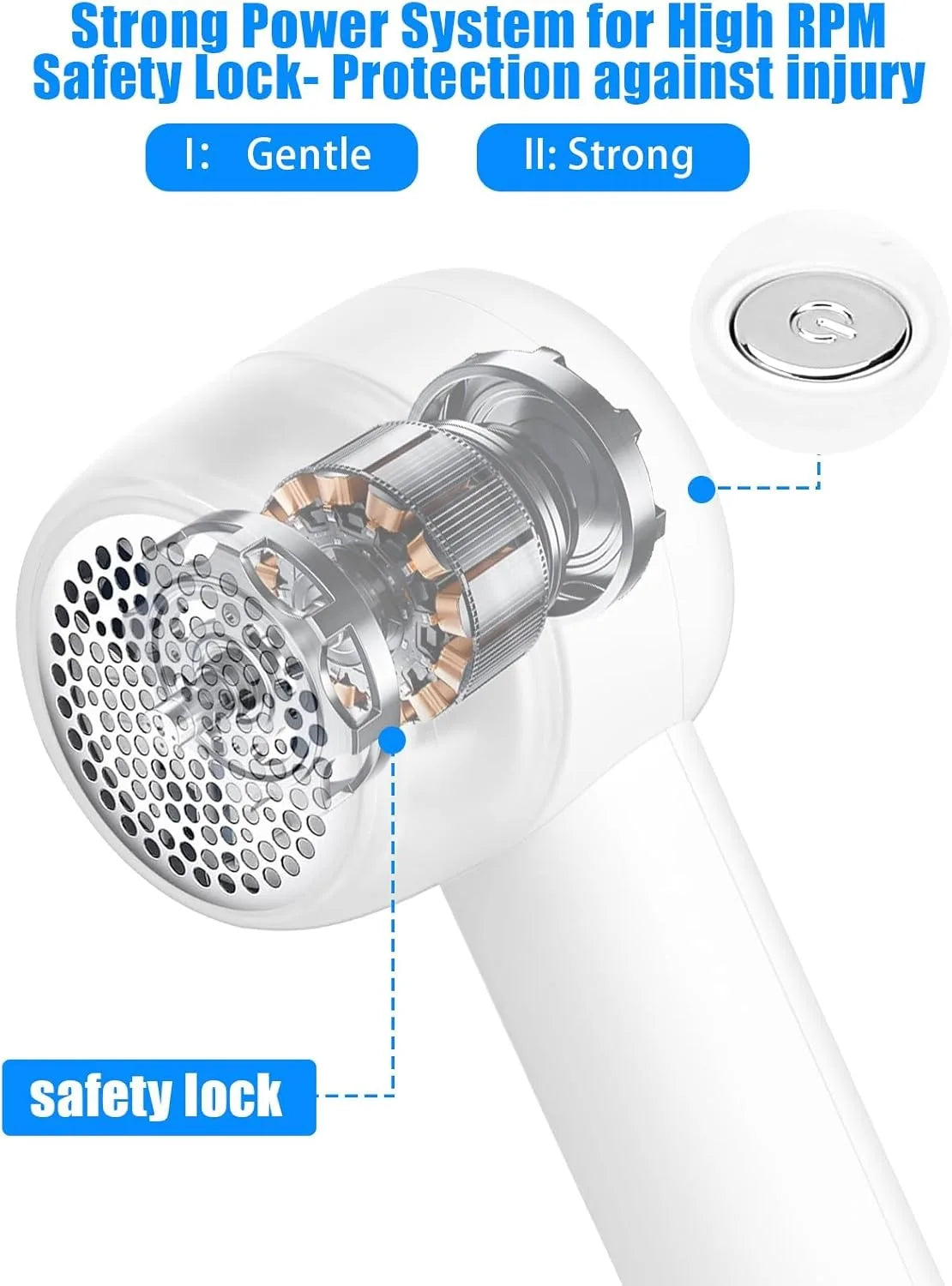 Electric Lint Remover Fabric Shaver for Clothes Portable Rechargeable Long-Lasting Battery Large Shaving Area 2 Speeds for Effortless Pilling Removal